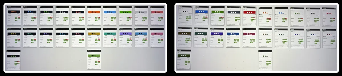The color palette for the accessible color picker